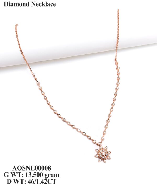 Luxury Rose Gold Diamond Statement Necklace