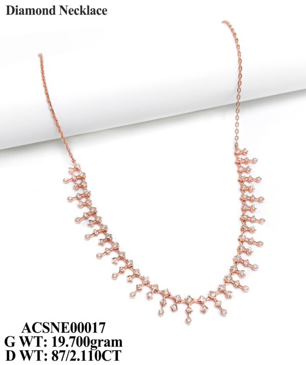 Luxury Rose Gold Diamond Statement Necklace