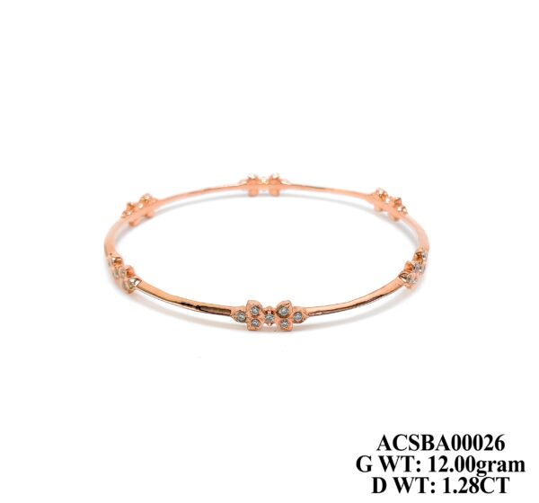 Designer Rose Gold and Diamond Bangle - 12 Grams Fine Jewelry