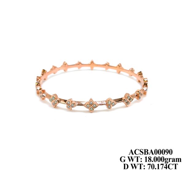 Designer Rose Gold and Diamond Bangle - 18 Grams Fine Jewelry