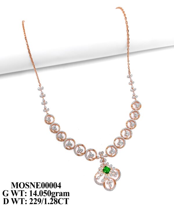 Luxury Rose Gold Floral Diamond Necklace - 1.28ct Genuine Diamonds