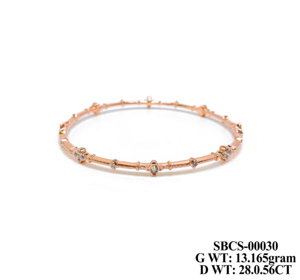 Elegant 13.165g Rose Gold Diamond Bangle - 0.56ct Designer Bracelet