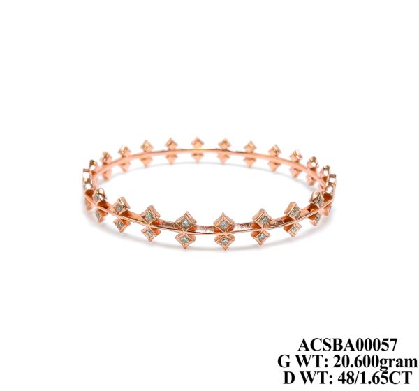 Elegant 20g Rose Gold Diamond Bangle - 1.65ct Designer Bracelet