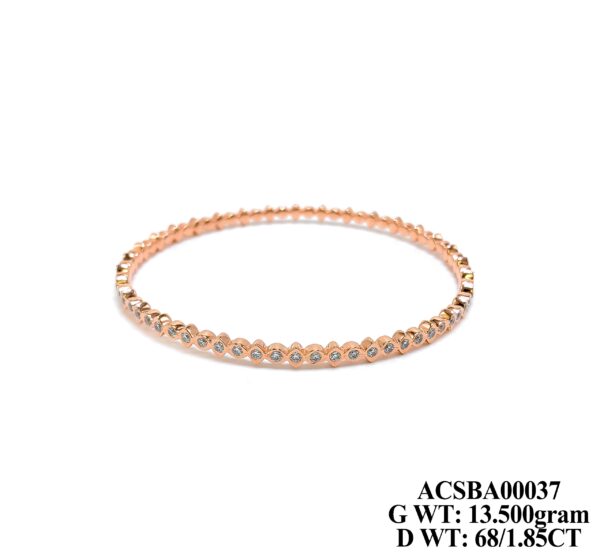Elegant 13.500g Rose Gold Diamond Bangle - 1.85ct Designer Bracelet