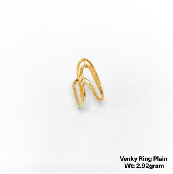 Designer V-Shaped Yellow Gold Venky Ring - 2.92 Gram