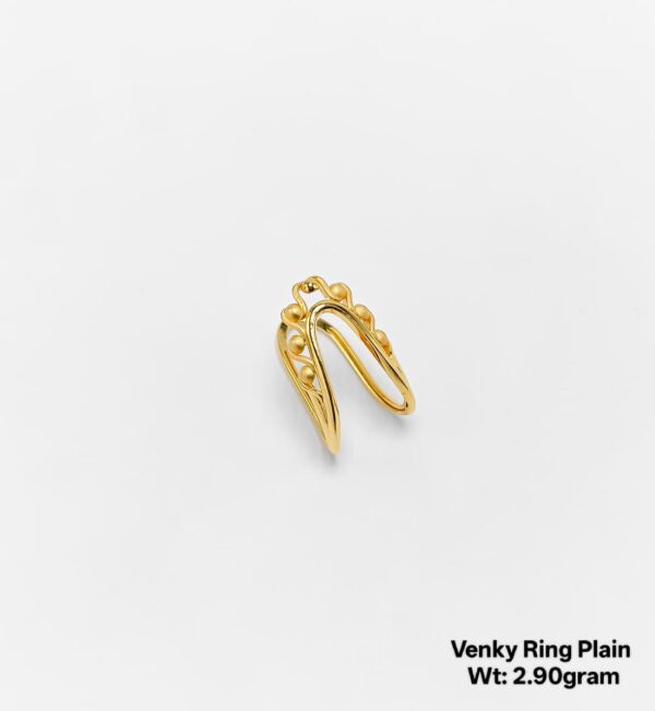 Designer V-Shaped Yellow Gold Venky Ring - 2.90 Gram