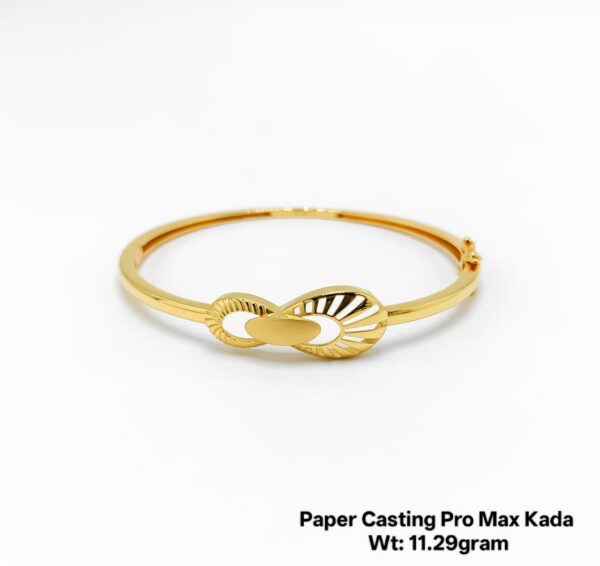 Paper Casting Pro Max 11.29g Gold Kada - Elegant Radiating Infinity Design