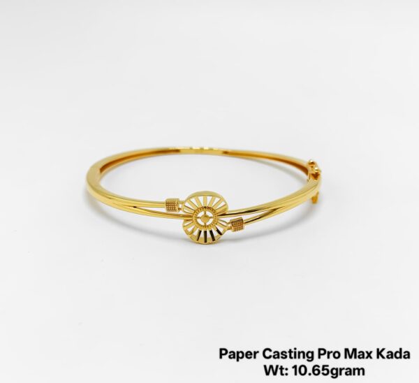 Paper Casting 10.56g Gold Kada - Elegant Radiating New Design