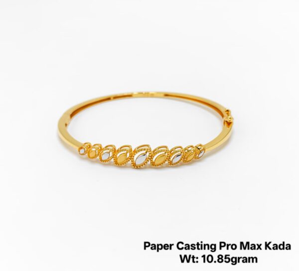Paper Casting 10.85g Gold Kada - Elegant Radiating New Design