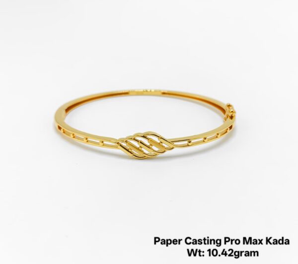 Paper Casting 10.42g Gold Kada - Elegant Radiating New Design