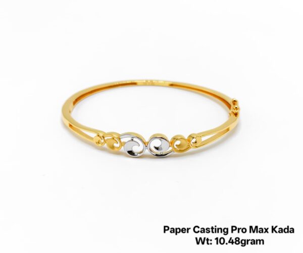 22Kt Paper Casting 10.48g Gold Kada - Elegant Radiating New Design