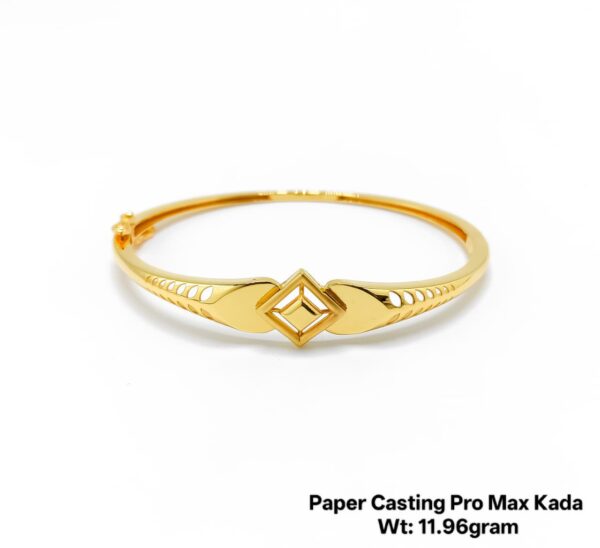 Paper Casting 11.96g Gold Kada - Elegant Radiating New Design