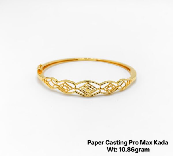 Intricate Filigree Gold Kada - 10.86g Paper Casting Collection