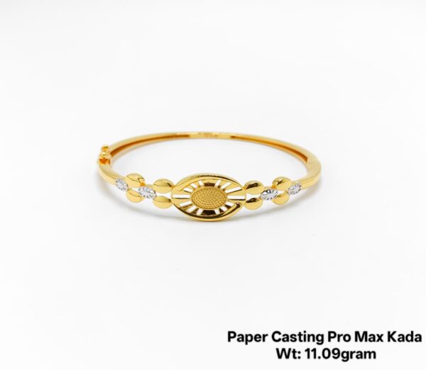 22K Gold Paper Casting Kada - 11.09 Grams Elegant Geometric Design