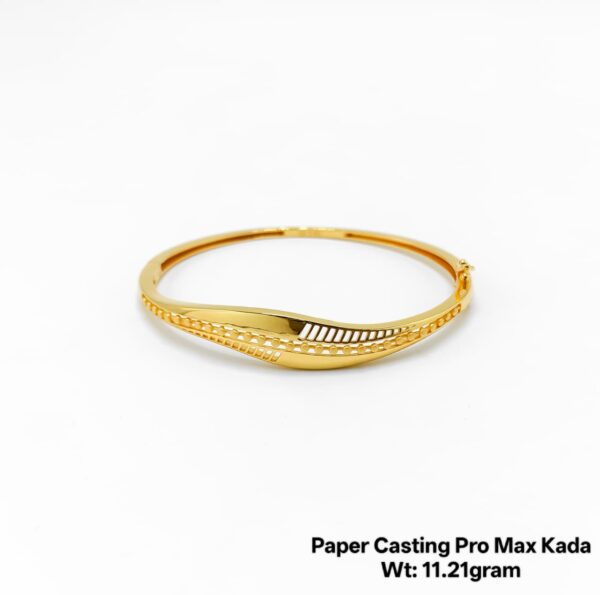 Intricate Filigree Gold Kada - 11.21g Paper Casting Collection