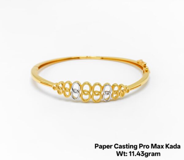 11.43 Gram 22KT Gold Paper Casting Kada/Bangle - Minimalist Design