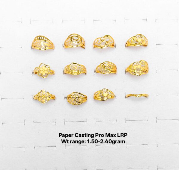 22KT Gold Lightweight Floral & Filigree Paper Casting Rings (1.50-2.40g)