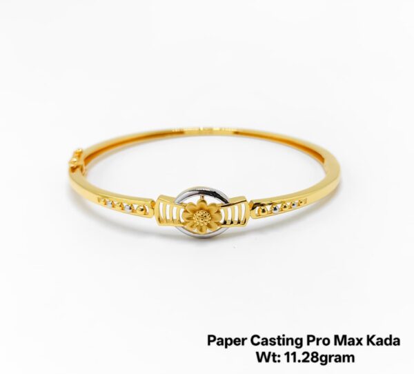 11.26 Gram 22KT Gold Paper Casting Kada/Bangle - Minimalist Design