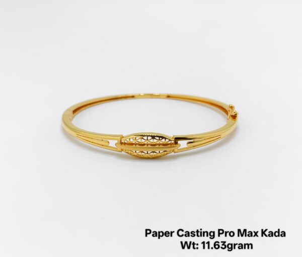 11.63 Gram 22KT Gold Paper Casting Kada/Bangle - Minimalist Design