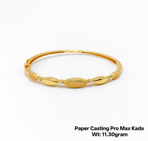 11.30 Gram 22KT Gold Paper Casting Kada/Bangle - Minimalist Design