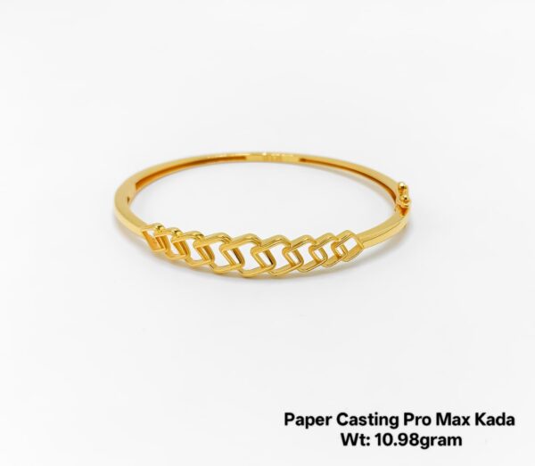 10.98 Gram 22KT Gold Paper Casting Kada/Bangle - Minimalist Design