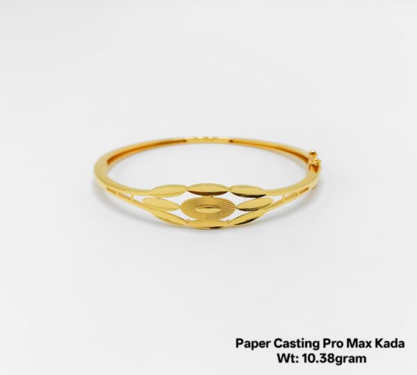 10.38 Gram 22KT Gold Paper Casting Kada/Bangle - Minimalist Design