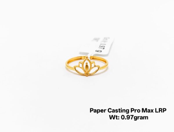 22KT Yellow Gold Floral Filigree Ring - 0.97g Lightweight Design
