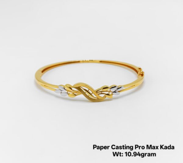 10.45 Gram 22KT Gold Paper Casting Kada/Bangle - Minimalist Design