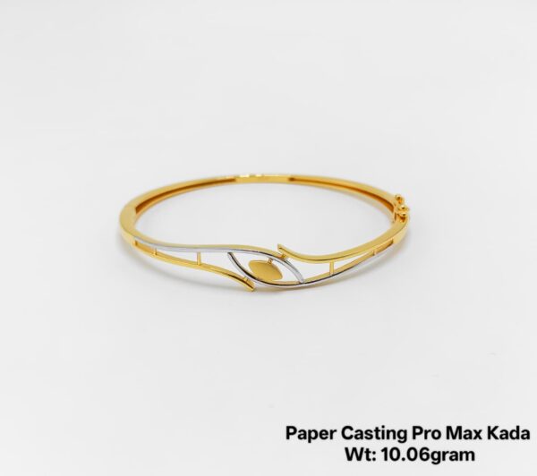 10.06 Gram 22KT Gold Paper Casting Kada/Bangle - Minimalist Design