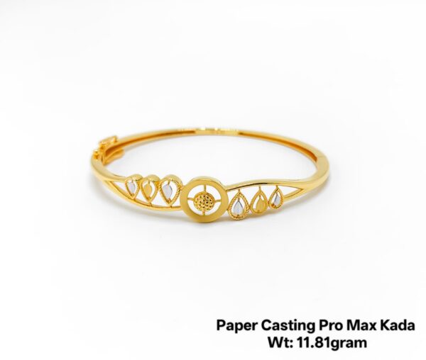 11.61 Gram 22KT Gold Paper Casting Kada/Bangle - Minimalist Design