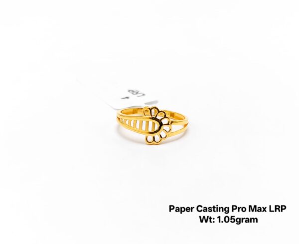 22KT Yellow Gold Floral Filigree Ring - 1.05g Lightweight Design