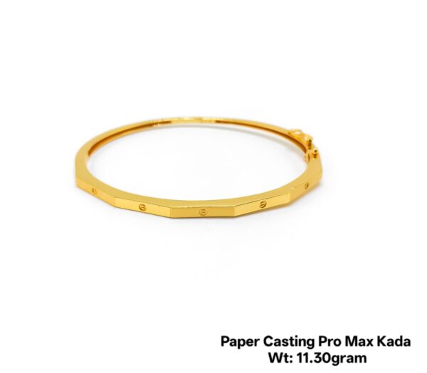 11.30 Gram 22KT Gold Paper Casting Kada/Bangle - Minimalist Design