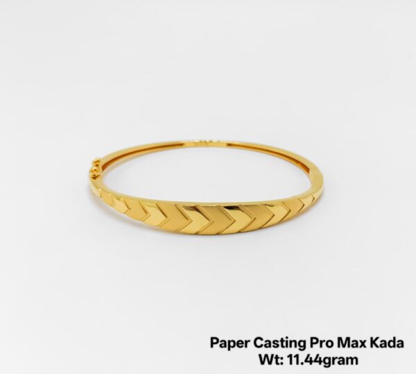 11.44 Gram 22KT Gold Paper Casting Kada/Bangle - Minimalist Design