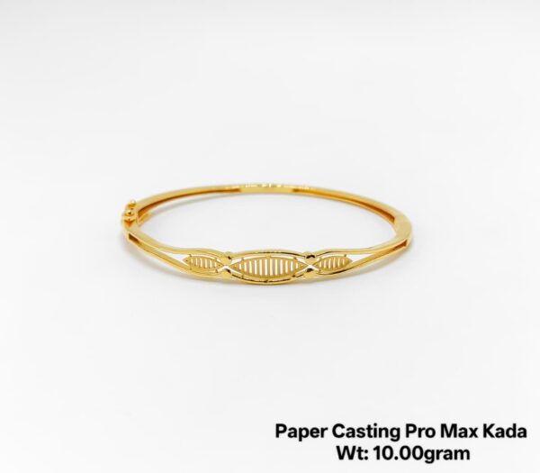 10 Gram 22KT Gold Paper Casting Kada/Bangle - Minimalist Design