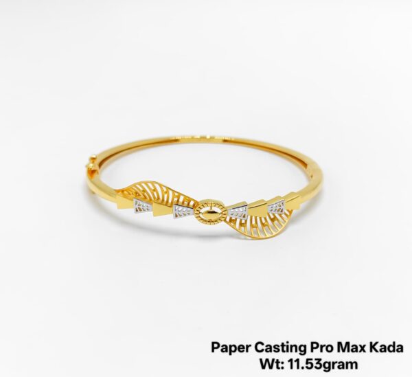 11.53 Gram 22KT Gold Paper Casting Kada/Bangle - Minimalist Design