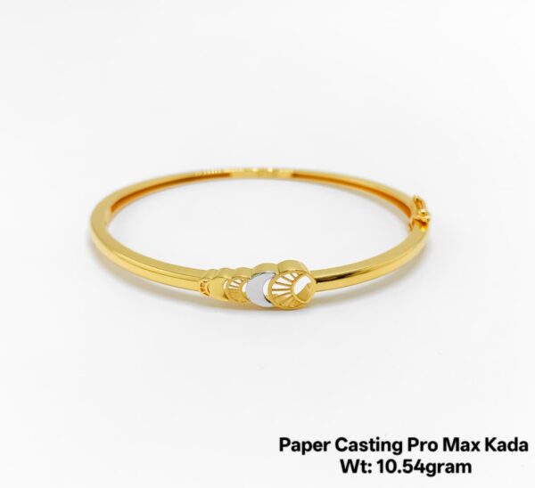 10.64 Gram 22KT Gold Paper Casting Kada/Bangle - Minimalist Design