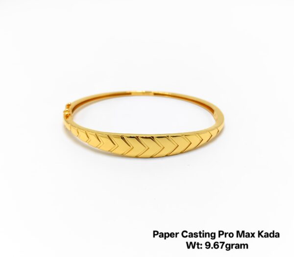 9.67 Gram 22KT Gold Paper Casting Kada/Bangle - Minimalist Design