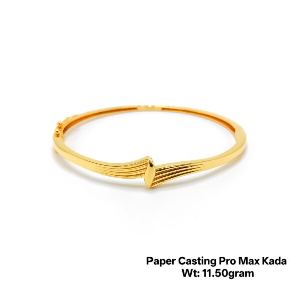 11.50 Gram 22KT Gold Paper Casting Kada/Bangle - Minimalist Design
