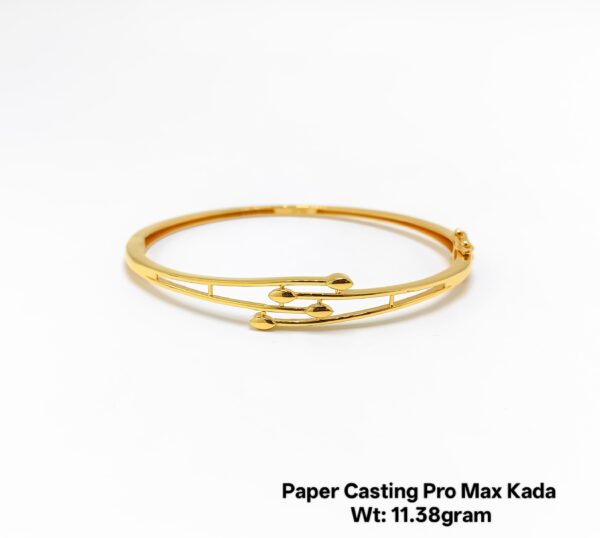 Designer 22KT Gold Kada/Bangle- Stylish Paper Casting Design (11.38 Grams)