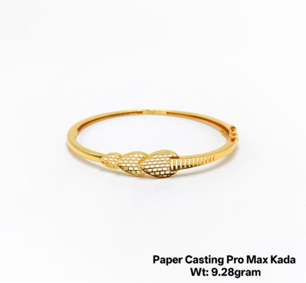 Designer 22KT Gold Kada/Bangle- Stylish Paper Casting Design (9.28 Grams)