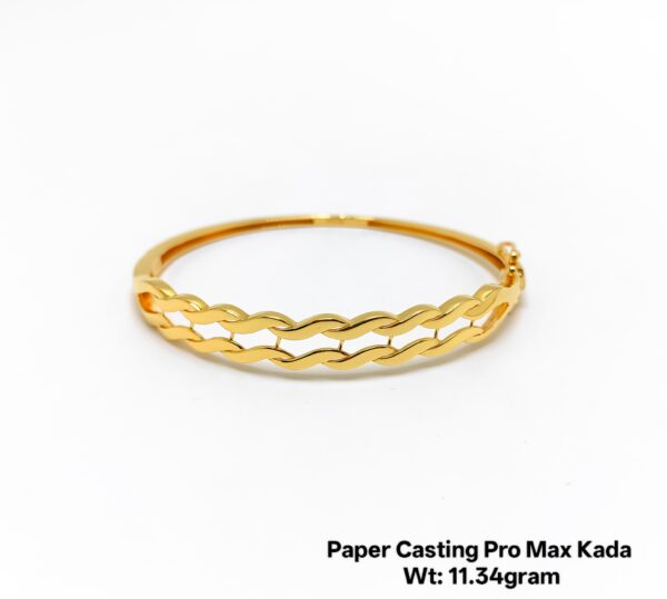 Designer 22KT Gold Kada/Bangle- Stylish Paper Casting Design (11.34 Grams)