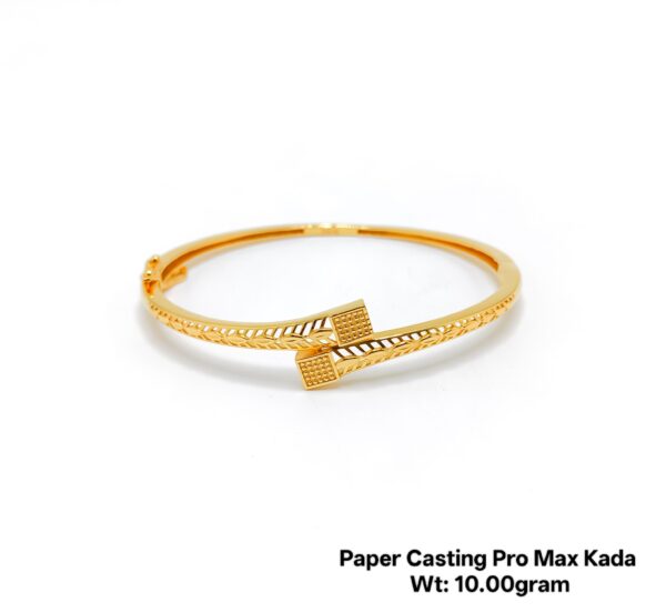 Designer 22KT Gold Kada/Bangle- Stylish Paper Casting Design (10 Grams)