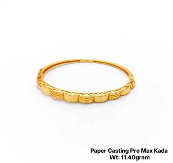 11.40 Gram 22KT Gold Paper Casting Kada/Bangle - Minimalist Design