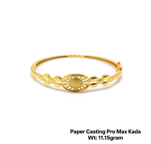 Designer 22KT Gold Kada/Bangle- Stylish Paper Casting Design (11.15 Grams)