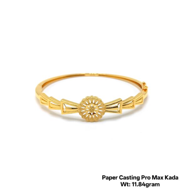 Designer 22KT Gold Kada/Bangle- Stylish Paper Casting Design (11.84 Grams)