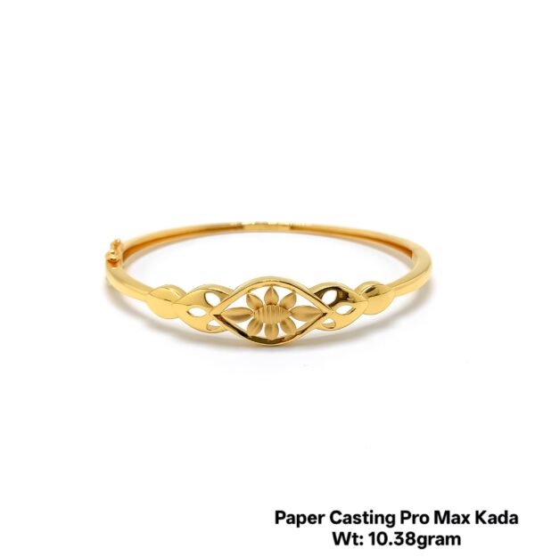 Designer 22KT Gold Kada/Bangle- Stylish Paper Casting Kada (10.38 Grams)