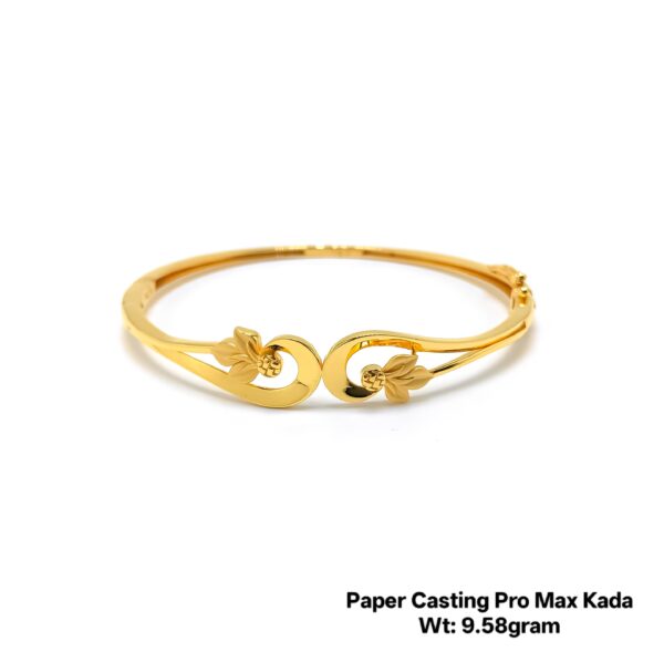 Designer 22KT Gold Kada/Bangle- Stylish Paper Casting Design (9.58 Grams)