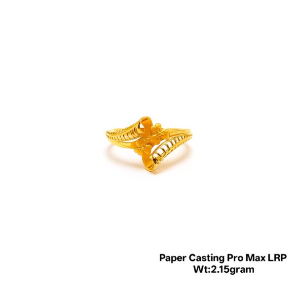 22KT Yellow Gold Floral Filigree Ring - 2.15g Lightweight Design