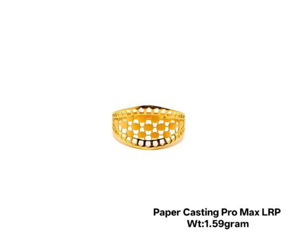 22KT Yellow Gold Floral Filigree Ring - 1.59g Lightweight Design