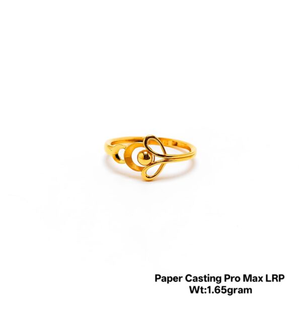 22KT Yellow Gold Floral Filigree Ring - 1.66g Lightweight Design